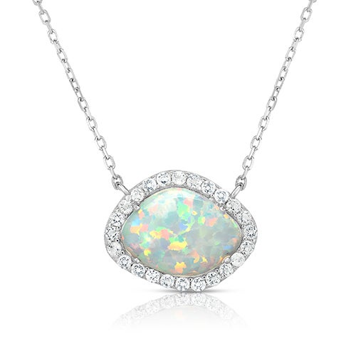 Deco Opal & White Sapphire Necklace_0