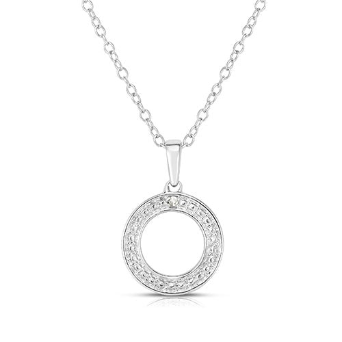 Diamond Sterling Silver Geometric Necklace_0