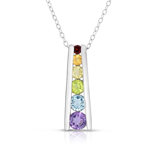Multi-Colored Gemstone Necklace_0