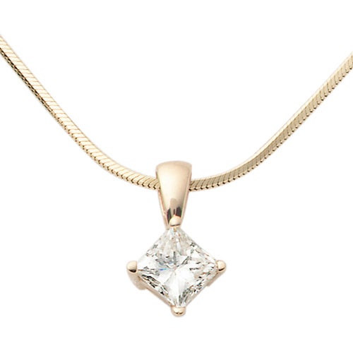 Yellow Gold .25ct Diamond Necklace_0