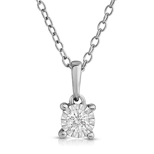 Diamond Solitaire Necklace .10ct_0