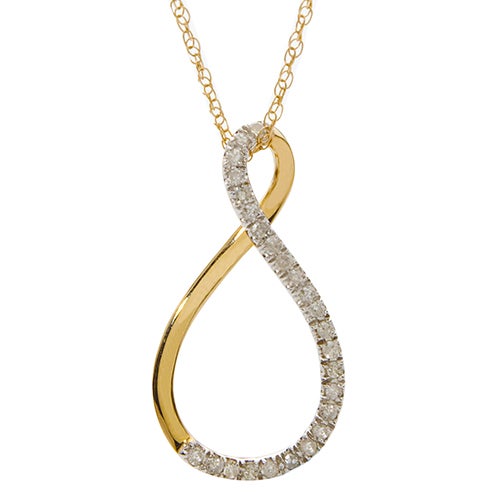 Yellow Gold Diamond Infinity Necklace_0