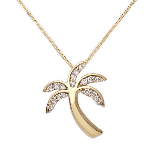 Palm Tree Diamond Necklace_0