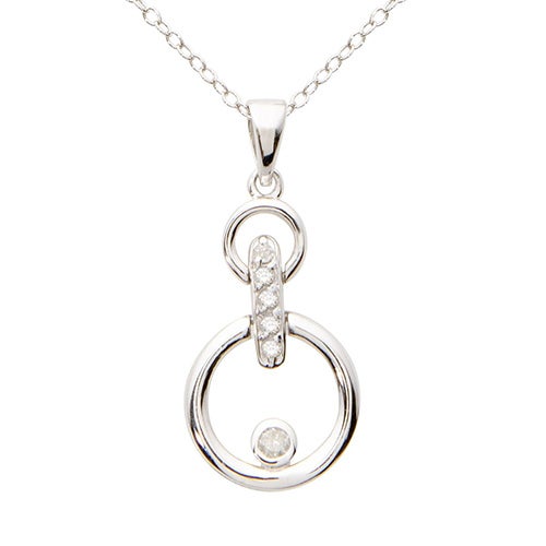 Sterling Silver Contemporary Diamond Necklace_0