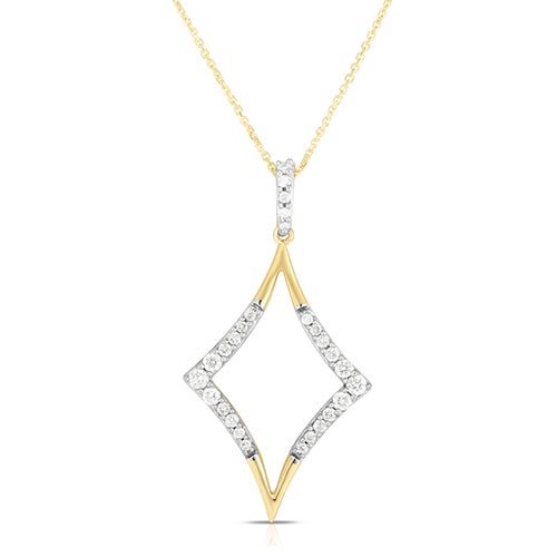 Geometric .20twt Diamond and 10k Yellow Gold Necklace_0