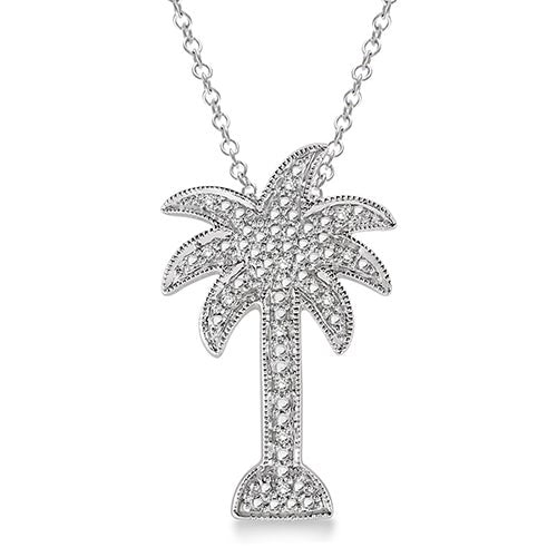 Diamond Palm Tree Necklace_0