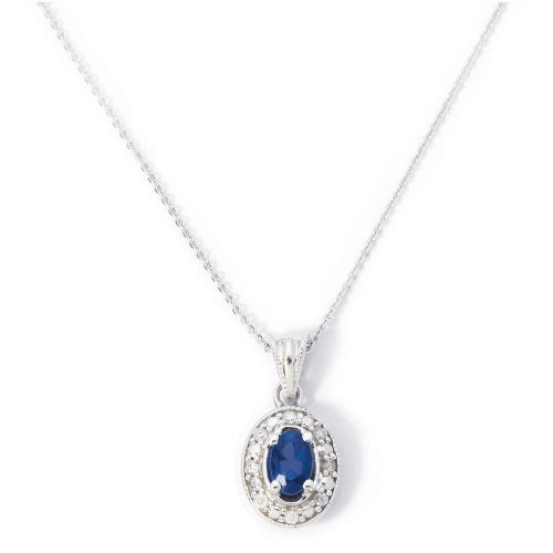 White Gold Sapphire & Diamond Necklace_0