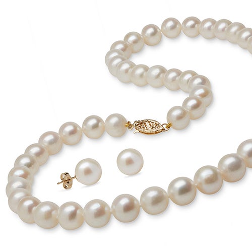 Pearl Earring & Necklace Set_0