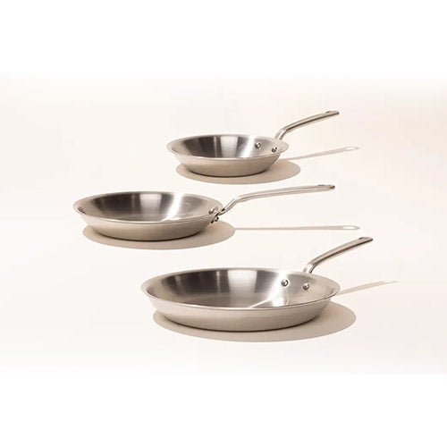 3pc Stainless Clad 5-Ply Frying Pan Set_0