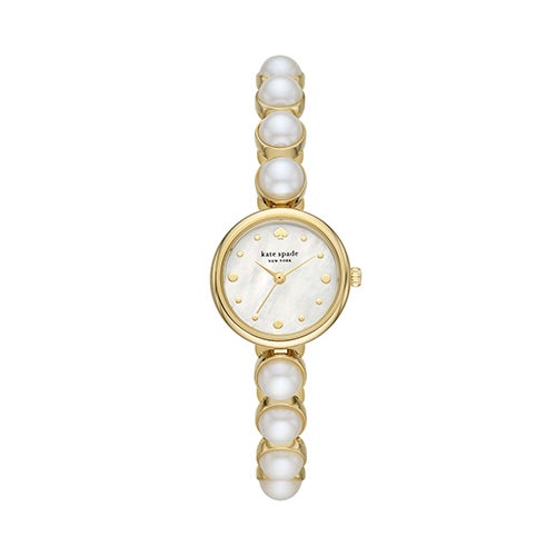 Ladies' Monroe Pearl Beaded Bracelet Watch, White Mother-of-Pearl Dial_0