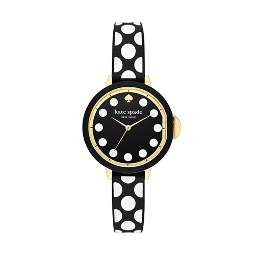 Ladies' Park Row Black & White Dot Silicone Watch, Black Dial_0