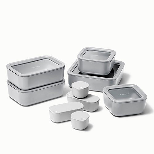 14pc Glass Food Storage Set, Gray_0