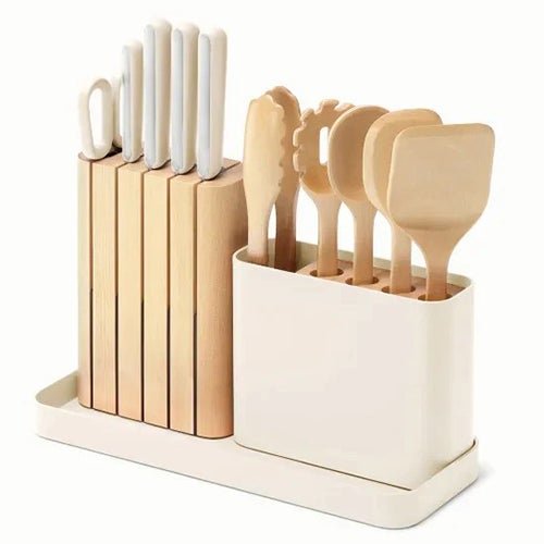 14pc Knife & Utensil Set Cream_0