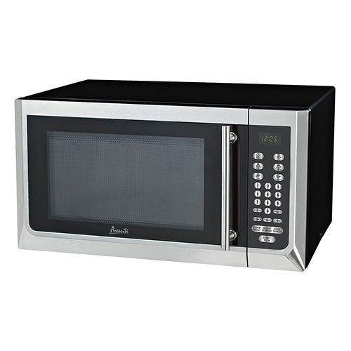 1.6 Cubic Foot 1000W  Microwave Oven Stainless Steel w/ Black Cabinet_0