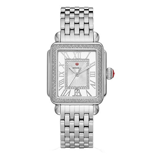 Deco Madison Silver-Tone Diamond Bracelet Watch 155 Diamonds_0