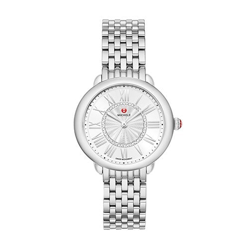 Ladies Serein Mid Silver-Tone 46 Diamond Watch Silver White Dial_0
