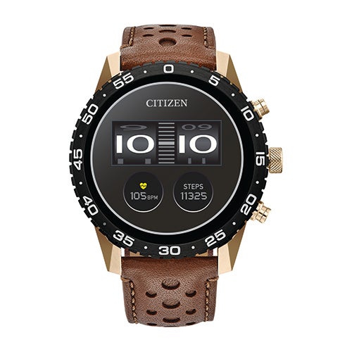 CZ Smart Sport YouQ Rose Gold & Brown Leather Strap Smartwatch_0