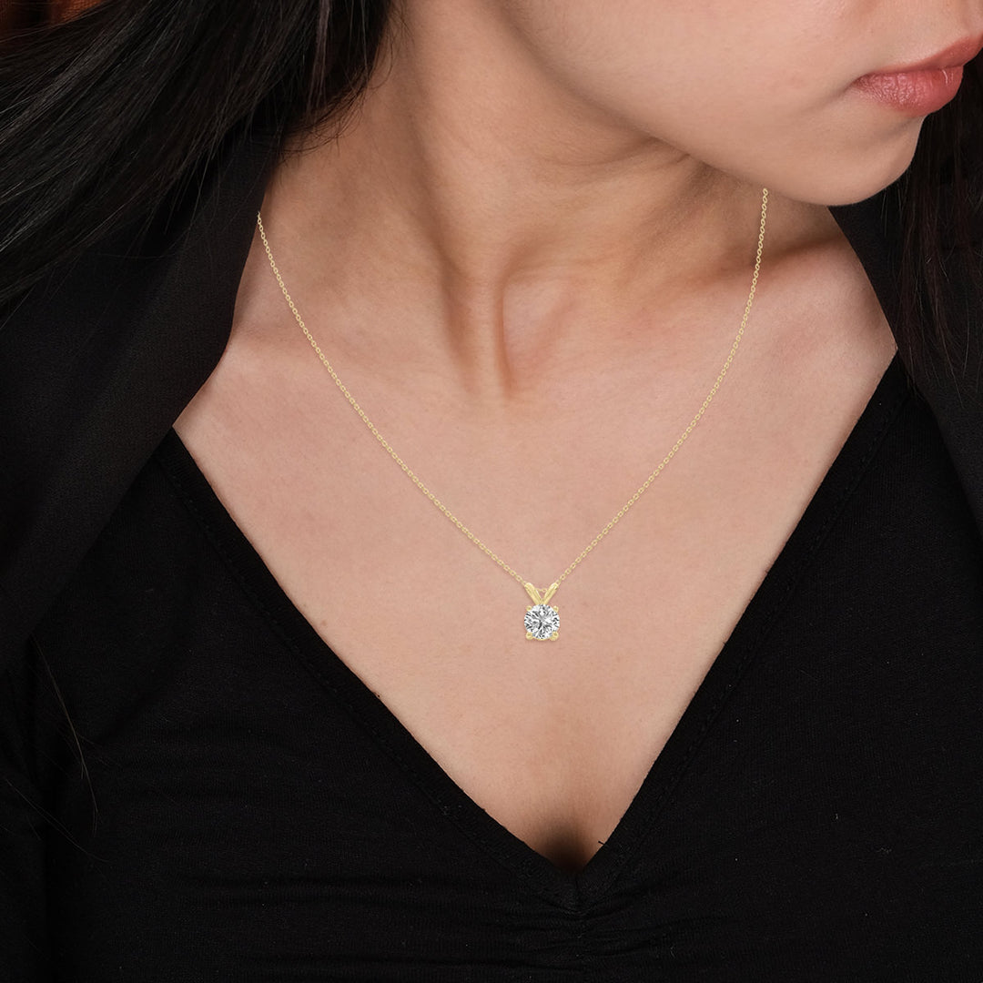 2ct tw LAB GROWN Diamond Necklace in 14kt Yellow gold_2