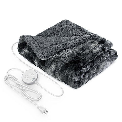 PureRadiance Luxury Heated Throw Blanket, Smoke_0