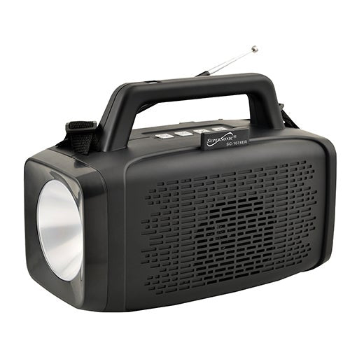 Emergency Solar Power Speaker w/ FM Radio & LED Flashlight_0