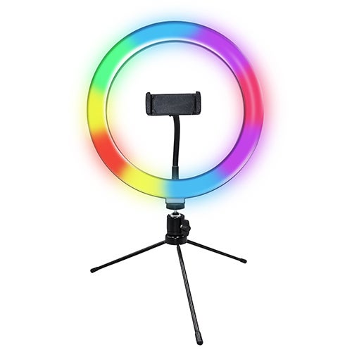 Pro Live Stream 10" LED Table Top Ring Light w/ RGB_0
