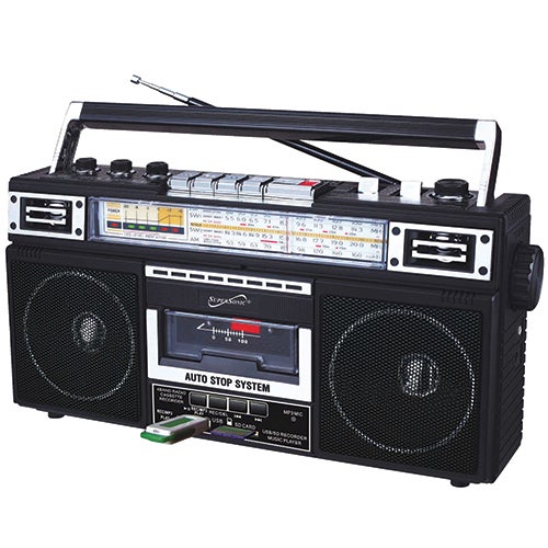 Retro Bluetooth 4 Band Radio Cassette Player_0