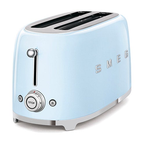 50's Retro Style 2 Slot 4 Slice Toaster, Pastel Blue_0