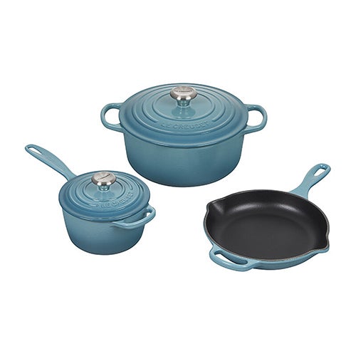 5pc Signature Cast Iron Cookware Set Caribbean_0