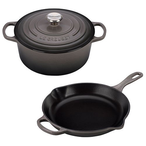 3pc Signature Cast Iron Cookware Set Oyster_0