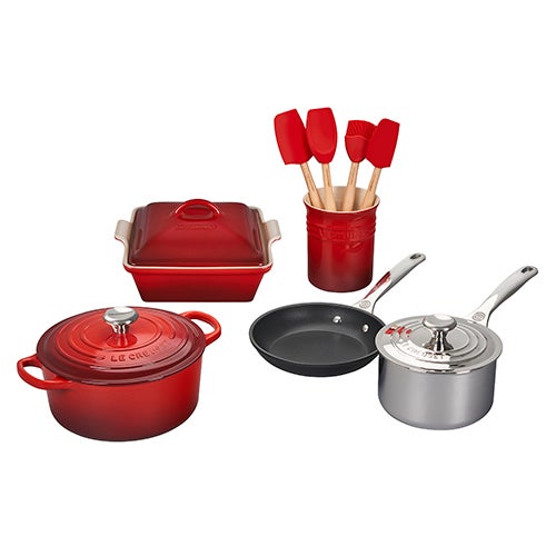 12pc Mixed Material Kitchen & Cookware Set Cerise_0