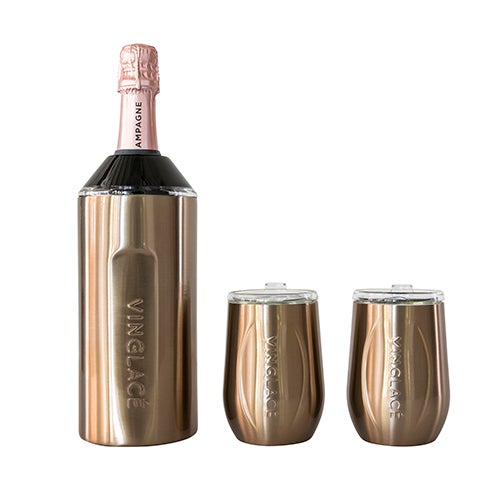 Wine Chiller Gift Set w/ 2 Tumblers Copper_0