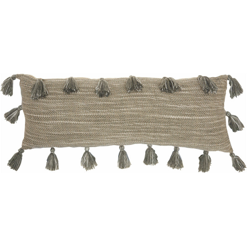 Mina Victory Woven With Tassels Rectangular Throw Pillow_0
