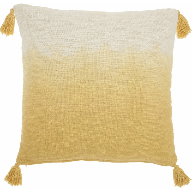 Mina Victory 22" Ombre Tassels Yellow Throw Pillow_0