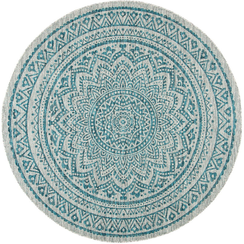 Courtyard Mandala Indoor/Outdoor Area Rug Round_0