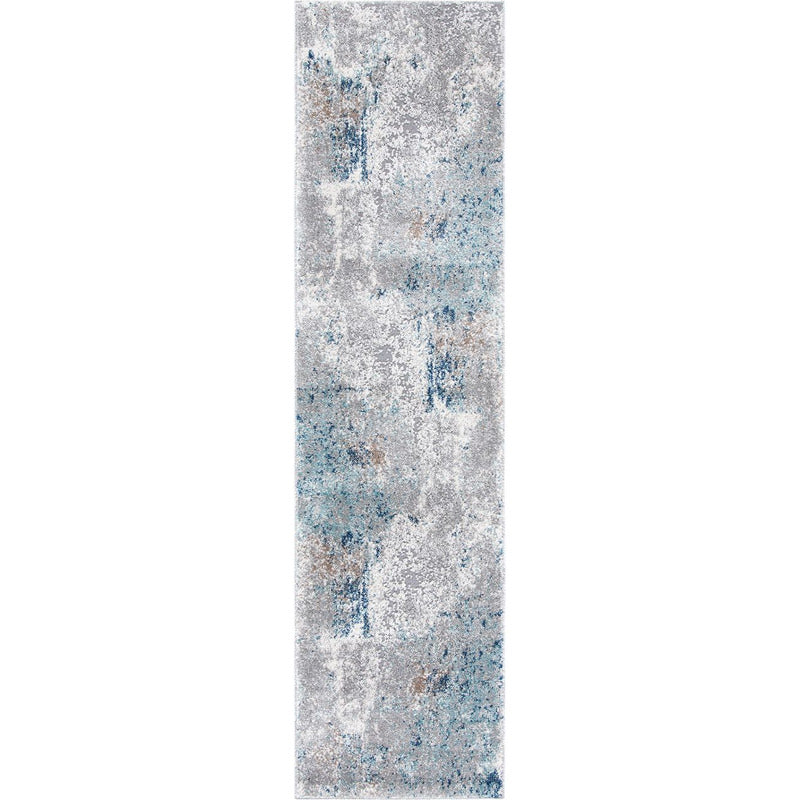 Osbourne Gray & Blue Runner Rug_0