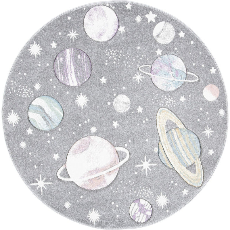 Carousel Planets Kids Area Rug Round_0