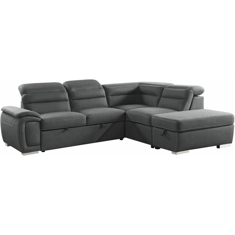 Elena 3-Piece Sectional w/ Pull-Out Bed & Storage Ottoman_0