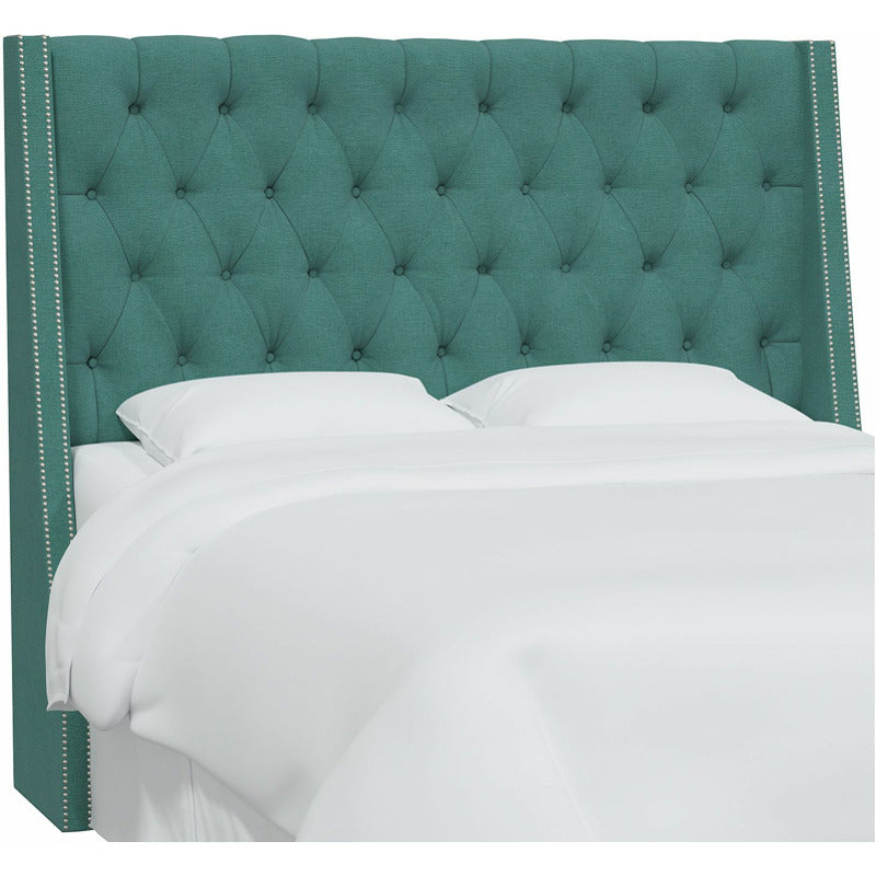 Sheridan Wingback Headboard with Nail Button Accent_0