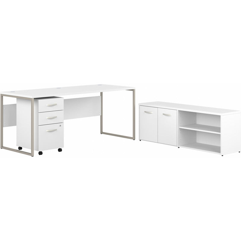 Hybrid 72W x 30D Desk with Storage and Mobile File Cabinet_0
