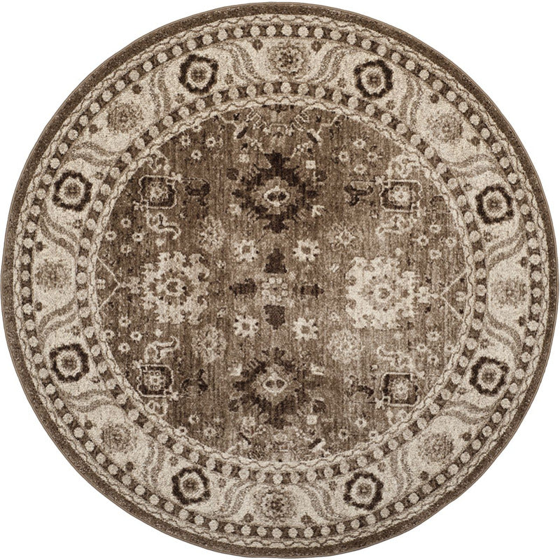 Avicenna Taupe Area Rug Round_0