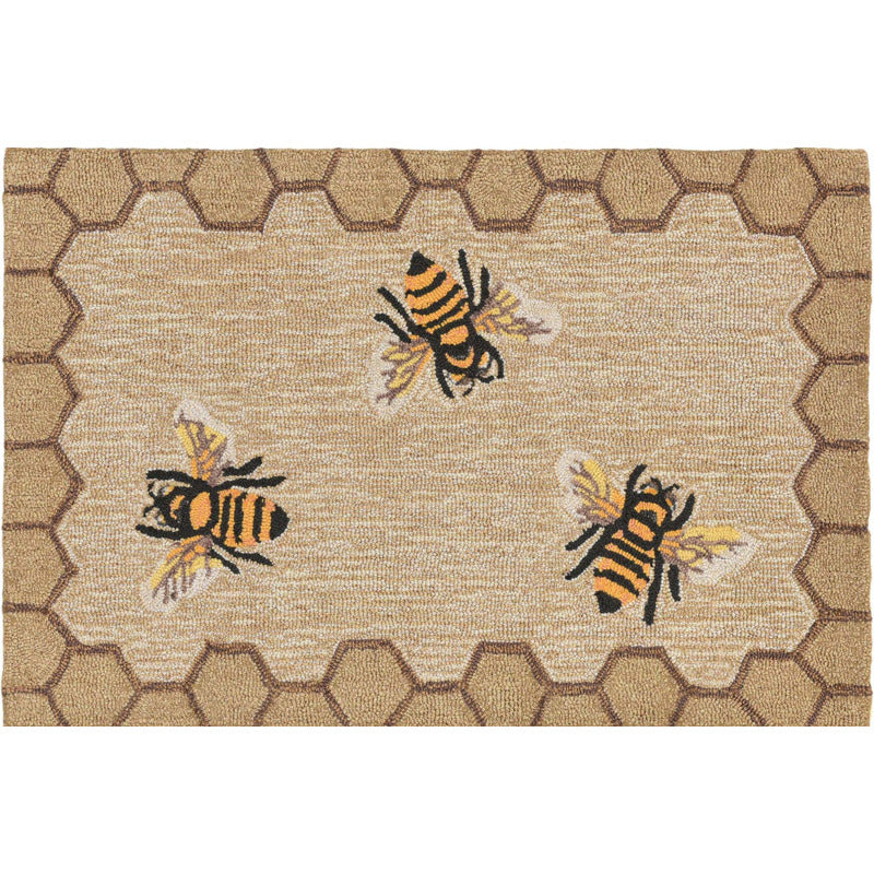 Liora Manne Honeycomb Bee Front Porch Rug_0