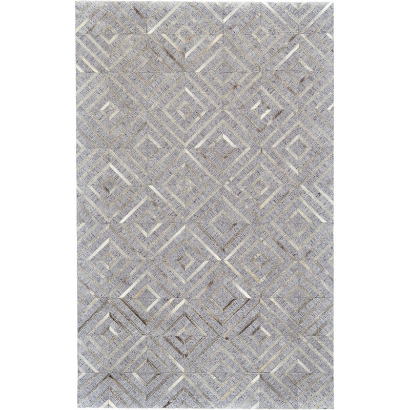 Fannin Handmade Diamond Leather Area Rug_0