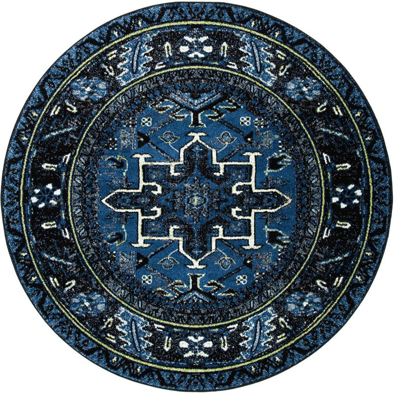 Darius Blue Area Rug Round_0