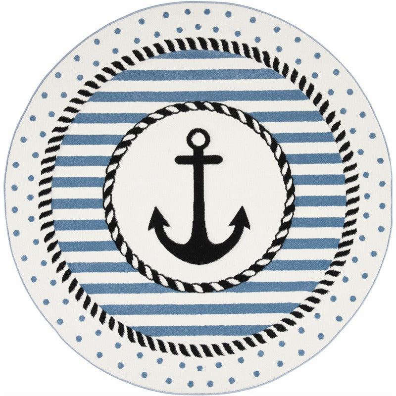 Carousel Anchor Kids Area Rug Round_0