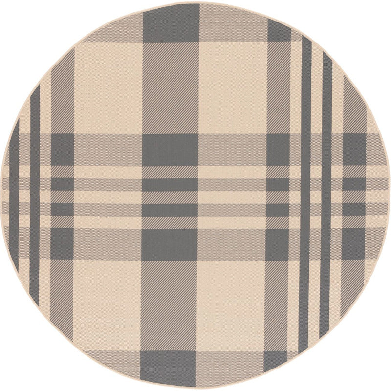 Courtyard Plaid Indoor/Outdoor Area Rug Round_0