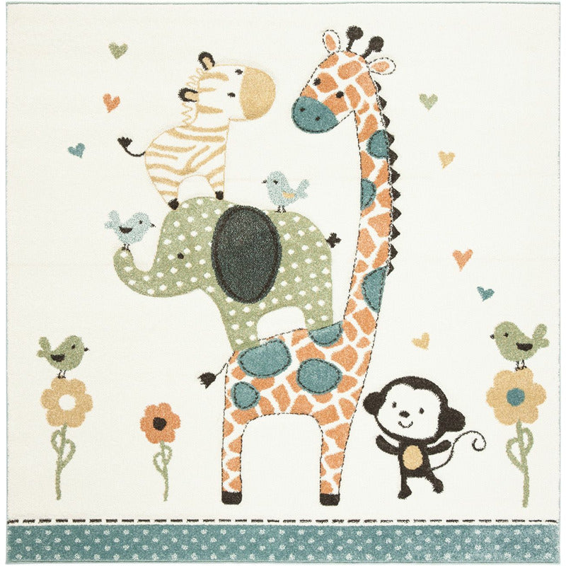 Carousel Zoo Friends Kids Area Rug_0