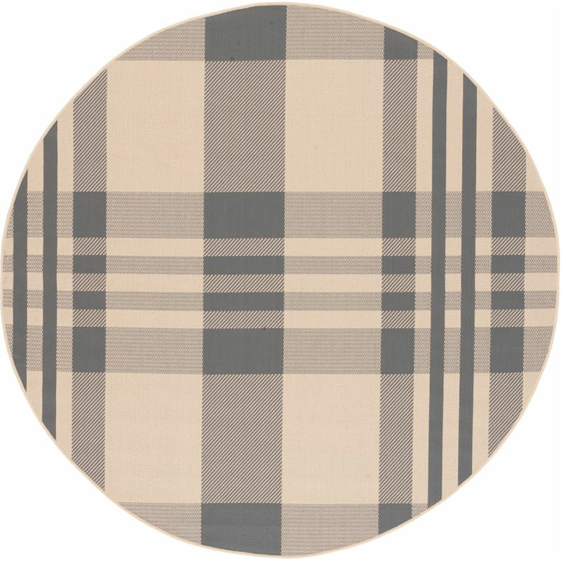 Courtyard Plaid Indoor/Outdoor Area Rug Round_0