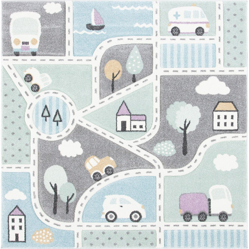 Carousel Cars Kids Area Rug_0