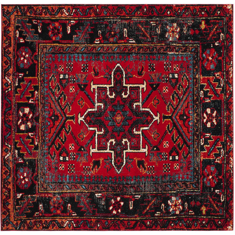 Darius Red Area Rug Square_0