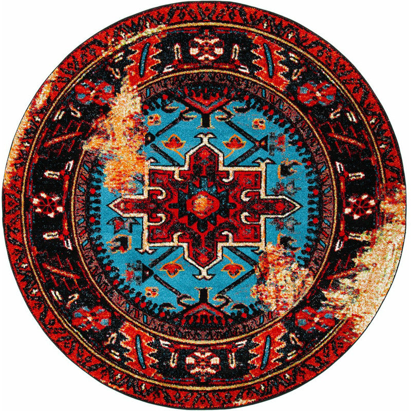 Darius Red Area Rug Square_0